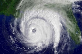 Hurricane Ivan pounds the Gulf of Mexico in 2004.