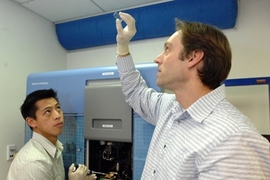 Eric Wang, graduate student in the Harvard-MIT Division of Health Sciences and Technology, and Christopher Burge, Whitehead Career Development Associate Professor of Biology and Biological Engineering at MIT used a gene-sequencing machine in their work finding that nearly all human genes undergo differential splicing.