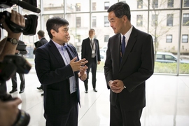 MIT Media Lab director Joi Ito speaks to Leung Chun-yin