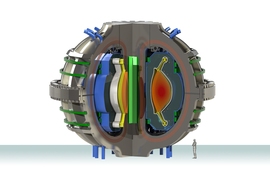 The ARC conceptual design for a compact, high magnetic field fusion power plant.  The design now incorporates innovations from the newly published research to handle heat exhaust from the plasma.