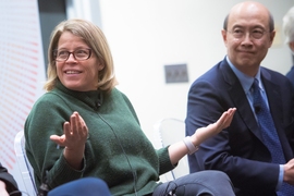 Katie Rae, president and CEO of The Engine, and Andrew Lo, professor of economics at the Sloan School.