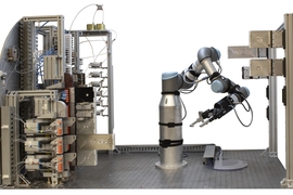 Guided by artificial intelligence and powered by a robotic platform, a system developed by MIT researchers moves a step closer to automating the production of small molecules.